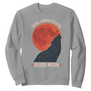Total Lunar Eclipse March 3 2026 Sweatshirt Constellation Wolf Souvenir Graphic TS02 Sport Gray Print Your Wear