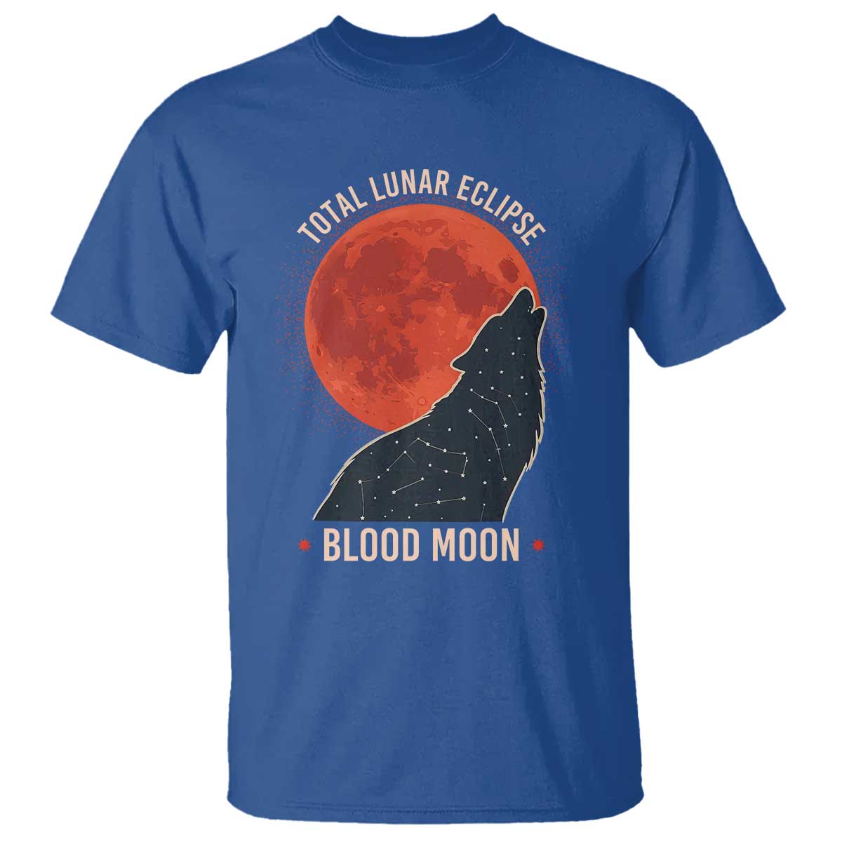 Total Lunar Eclipse March 3 2026 T Shirt Constellation Wolf Souvenir Graphic TS02 Royal Blue Print Your Wear