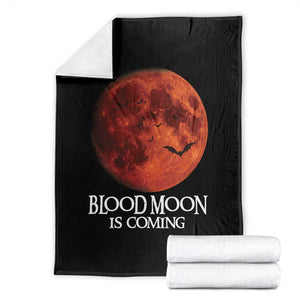 Blood Moon Is Coming Spooky Halloween Throw Blanket Flying Bats Gothic Dark Horror Graphic TS02 Black Print Your Wear
