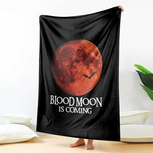 Blood Moon Is Coming Spooky Halloween Throw Blanket Flying Bats Gothic Dark Horror Graphic TS02 Print Your Wear