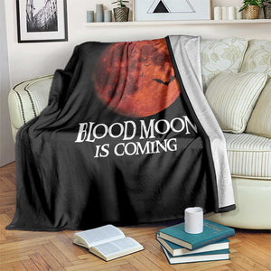 Blood Moon Is Coming Spooky Halloween Throw Blanket Flying Bats Gothic Dark Horror Graphic TS02 Print Your Wear