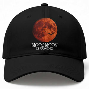 Blood Moon Is Coming Spooky Halloween Baseball Cap Flying Bats Gothic Dark Horror Graphic TS02 Print Your Wear