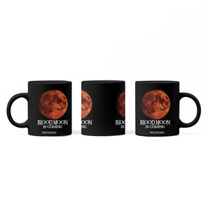 Blood Moon Is Coming Spooky Halloween Coffee Mug Flying Bats Gothic Dark Horror Graphic TS02 Print Your Wear