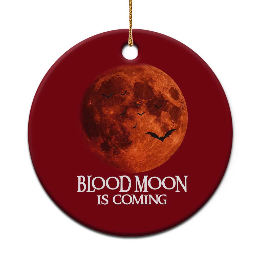 Blood Moon Is Coming Spooky Halloween Ceramic Ornament Flying Bats Gothic Dark Horror Graphic TS02 1pc Red Print Your Wear