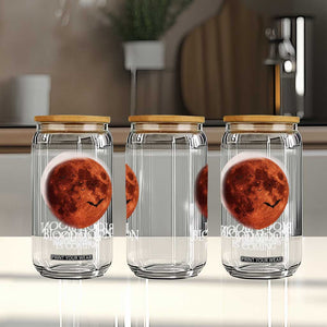 Blood Moon Is Coming Spooky Halloween Glass Can Flying Bats Gothic Dark Horror Graphic TS02 Print Your Wear