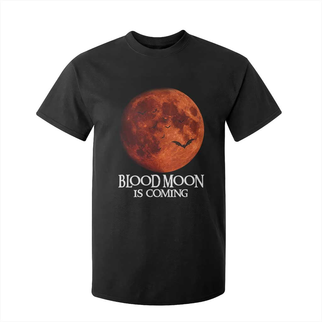 Blood Moon Is Coming Spooky Halloween T Shirt For Kid Flying Bats Gothic Dark Horror Graphic TS02 Black Print Your Wear