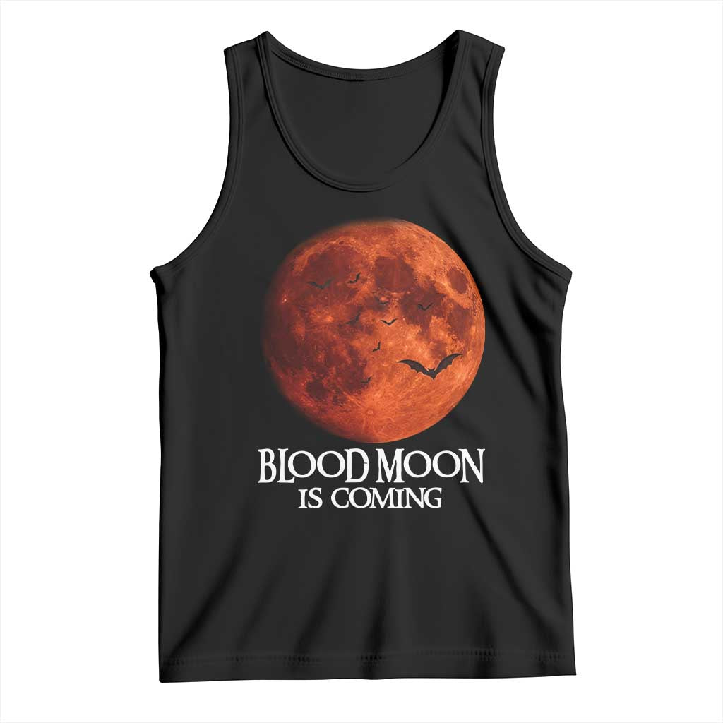 Blood Moon Is Coming Spooky Halloween Tank Top Flying Bats Gothic Dark Horror Graphic TS02 Black Print Your Wear