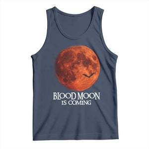 Blood Moon Is Coming Spooky Halloween Tank Top Flying Bats Gothic Dark Horror Graphic TS02 Navy Print Your Wear