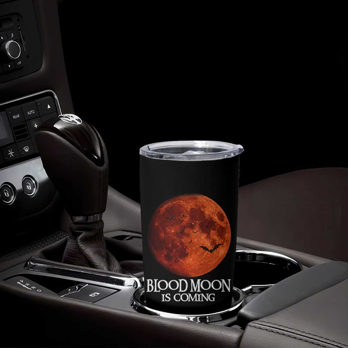 Blood Moon Is Coming Spooky Halloween Tumbler Cup Flying Bats Gothic Dark Horror Graphic TS02 Print Your Wear