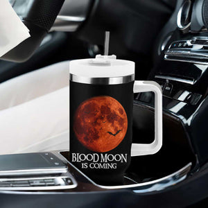 Blood Moon Is Coming Spooky Halloween Tumbler With Handle Flying Bats Gothic Dark Horror Graphic TS02 Print Your Wear