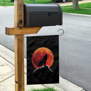 Howling Wolf Crimson Blood Moon Garden Flag Mountain Wildlife Nature Graphic TS02 Print Your Wear