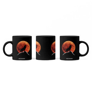 Howling Wolf Crimson Blood Moon Coffee Mug Mountain Wildlife Nature Graphic TS02 Print Your Wear