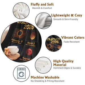 Eclipses in 2026 Celestial Calendar Infographic Throw Blanket Space Nerd Astronomy Gift Astrology Lover TS02 Print Your Wear
