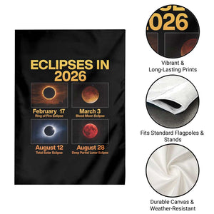 Eclipses in 2026 Celestial Calendar Infographic Garden Flag Space Nerd Astronomy Gift Astrology Lover TS02 Print Your Wear