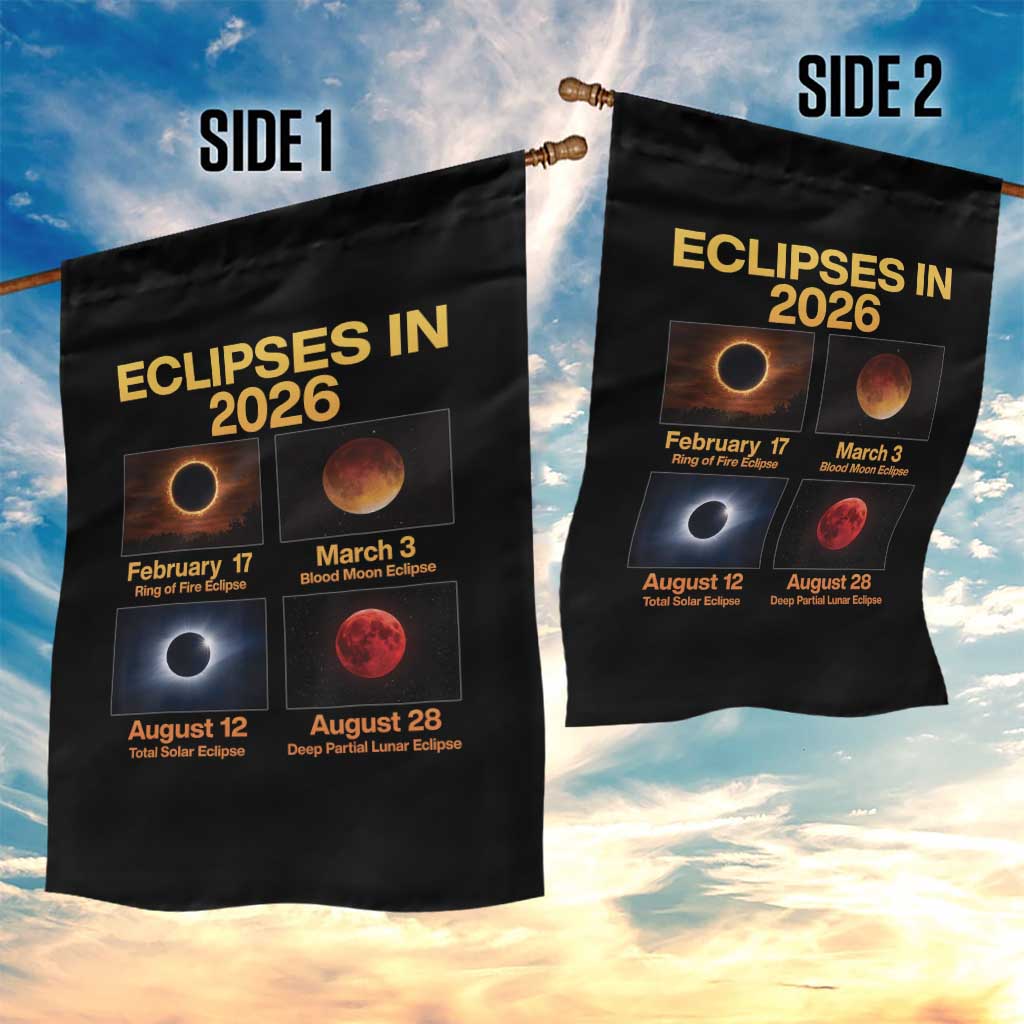 Eclipses in 2026 Celestial Calendar Infographic Garden Flag Space Nerd Astronomy Gift Astrology Lover TS02 Print Your Wear