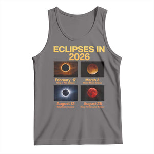 Eclipses in 2026 Celestial Calendar Infographic Tank Top Space Nerd Astronomy Gift Astrology Lover TS02 Deep Heather Print Your Wear
