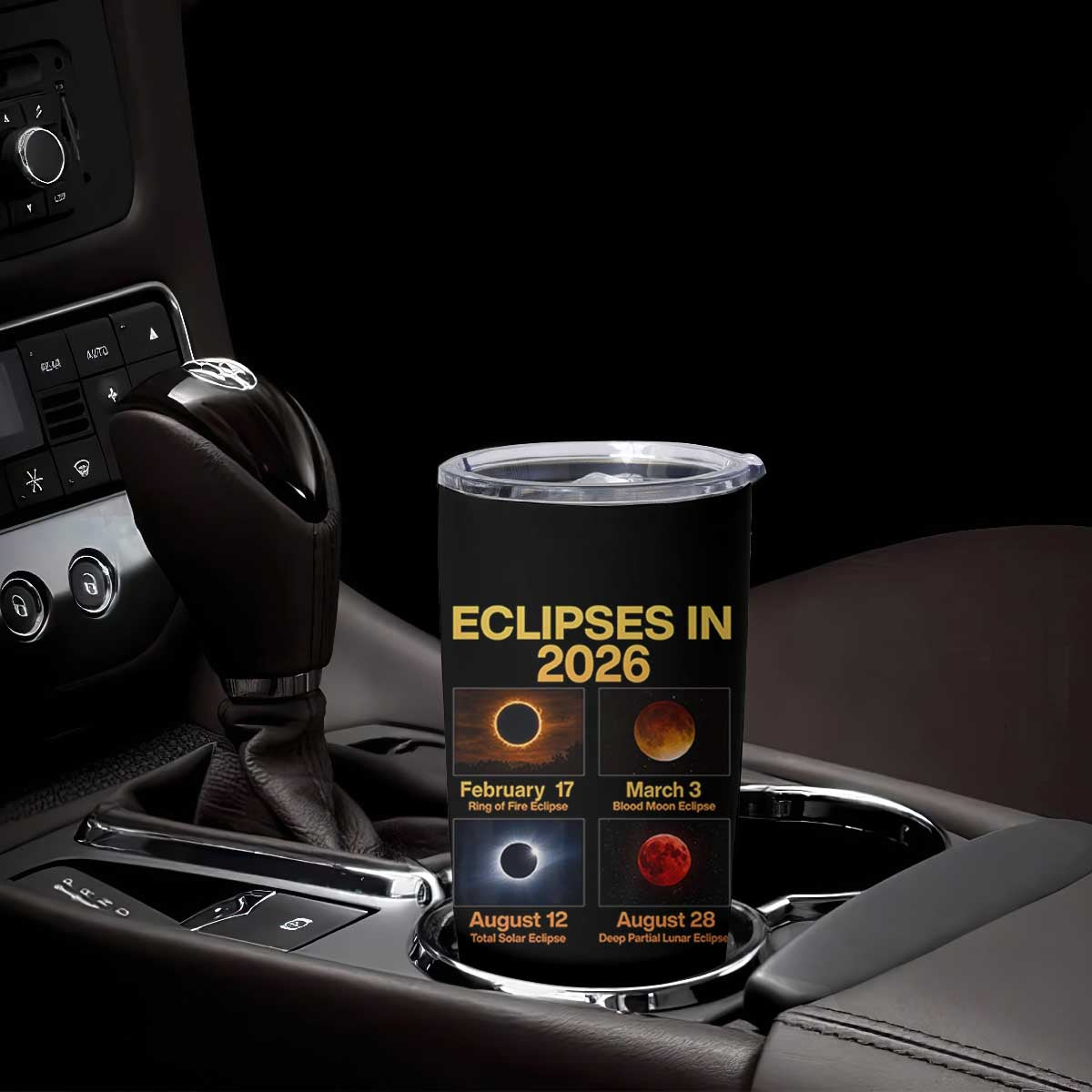 Eclipses in 2026 Celestial Calendar Infographic Tumbler Cup Space Nerd Astronomy Gift Astrology Lover TS02 Print Your Wear