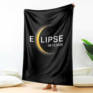 Minimalist 2026 Total Solar Eclipse Throw Blanket August 12 Totality Astronomy Souvenir TS02 Print Your Wear