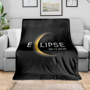Minimalist 2026 Total Solar Eclipse Throw Blanket August 12 Totality Astronomy Souvenir TS02 Print Your Wear