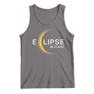 Minimalist 2026 Total Solar Eclipse Tank Top August 12 Totality Astronomy Souvenir TS02 Deep Heather Print Your Wear