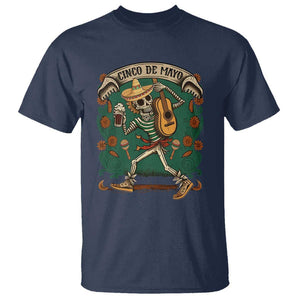 Mexican Skeleton T Shirt Let's Fiesta Cinco De Mayo Sugar Skull TS02 Navy Print Your Wear