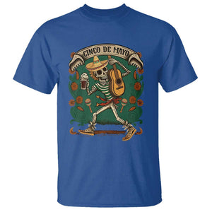 Mexican Skeleton T Shirt Let's Fiesta Cinco De Mayo Sugar Skull TS02 Royal Blue Print Your Wear