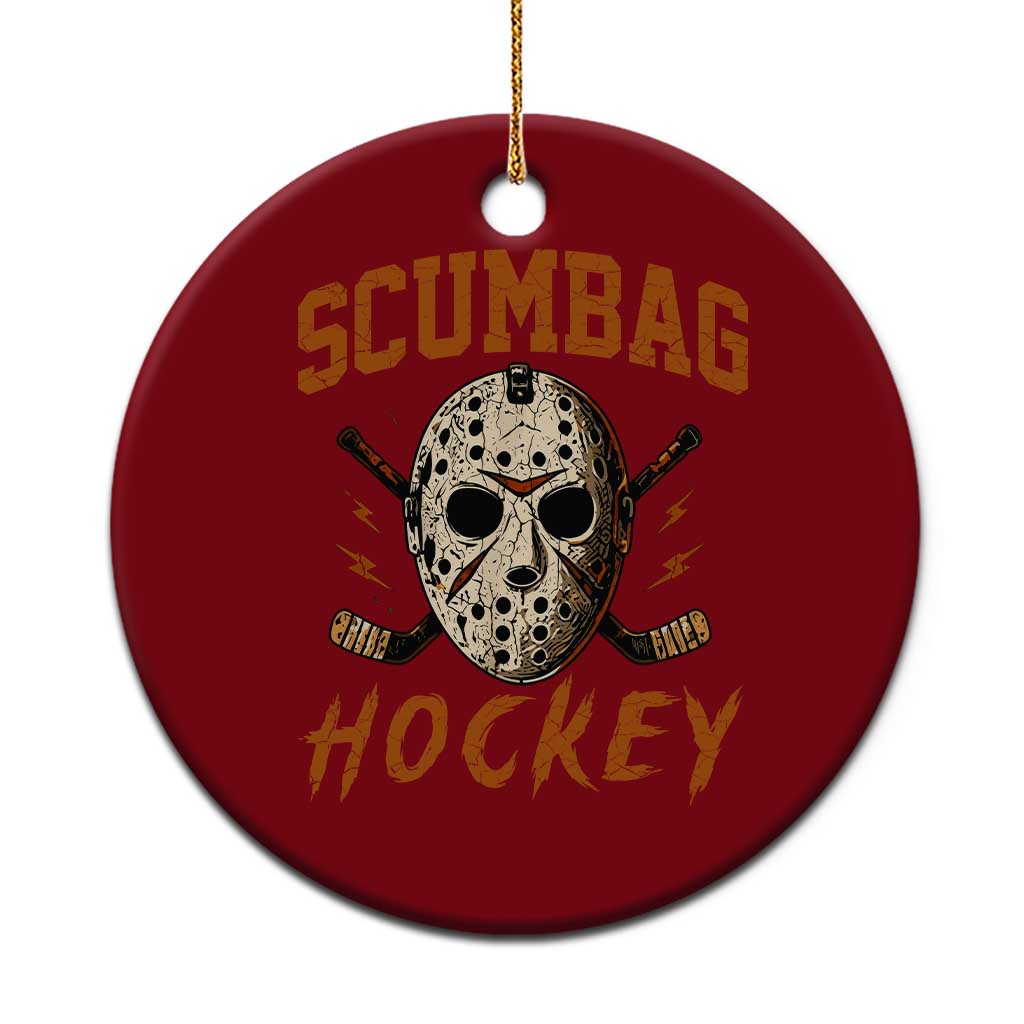 Scumbag Hockey Goalie Mask Distressed Sports Graphic Ceramic Ornament TS02 1pc Red Print Your Wear