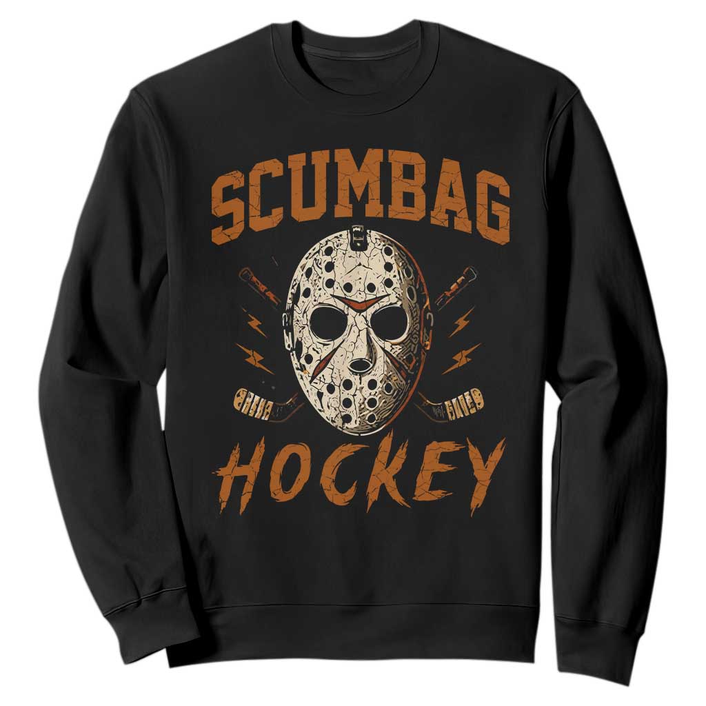 Scumbag Hockey Goalie Mask Distressed Sports Graphic Sweatshirt TS02 Black Print Your Wear