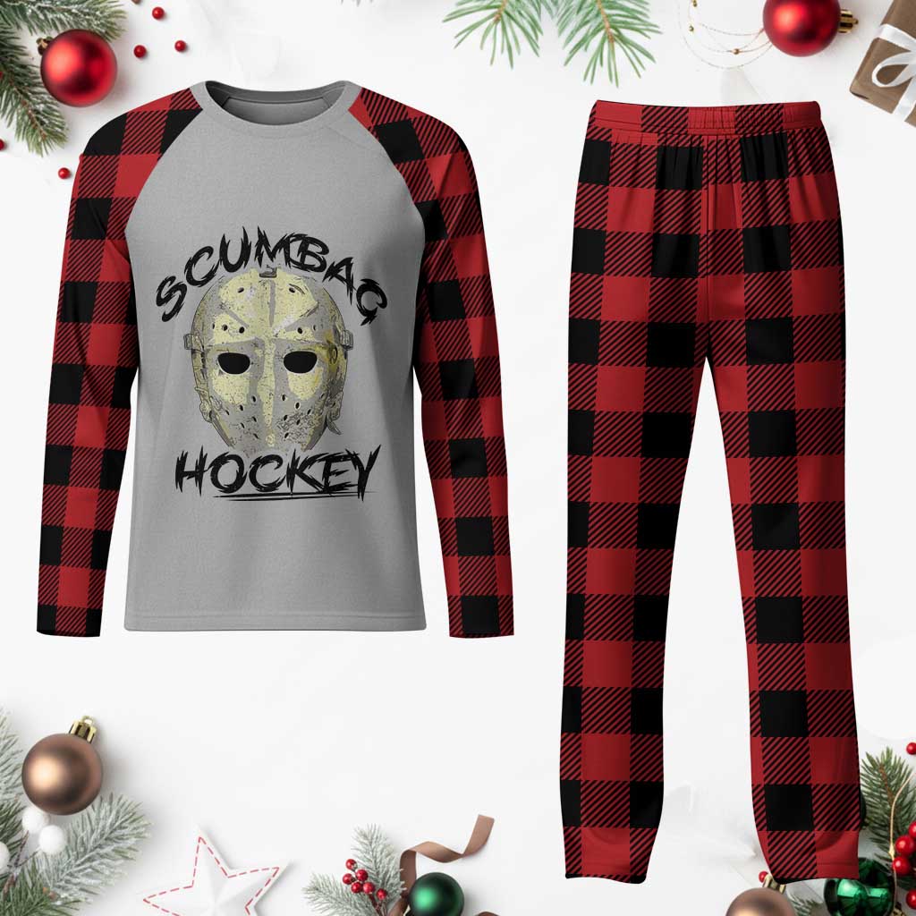 Scumbag Hockey Goalie Mask Vintage Graphic Plaid Pajama Set TS02 Buffalo Plaid Print Your Wear