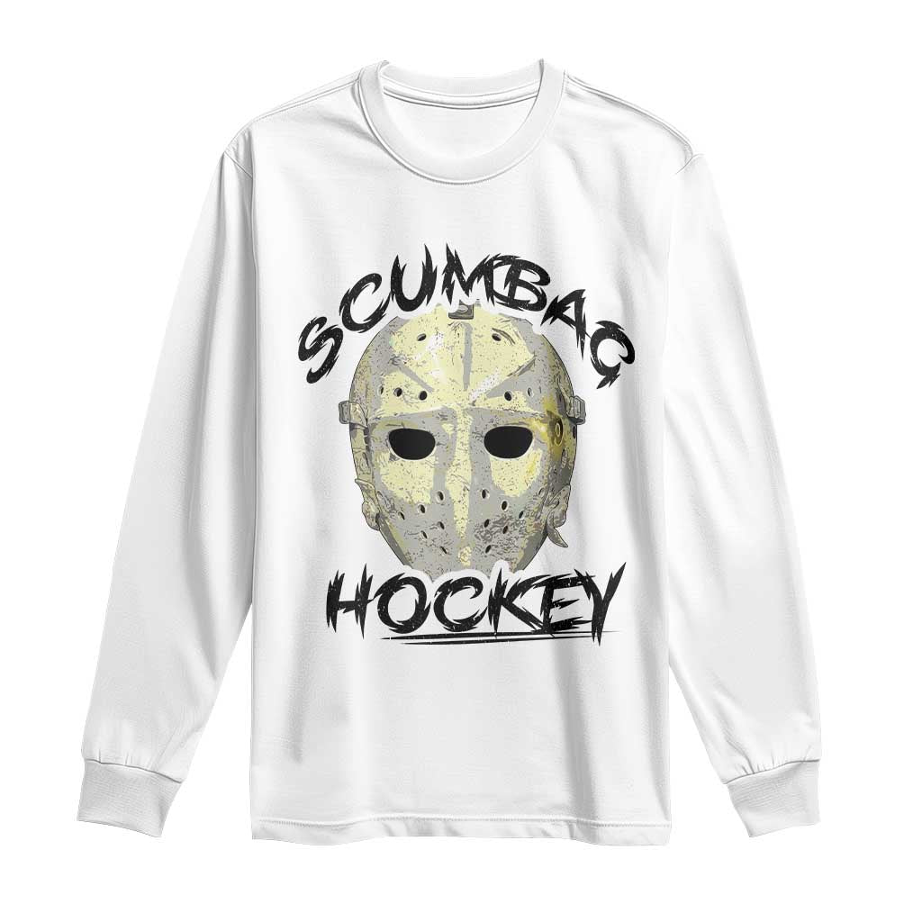 Scumbag Hockey Goalie Mask Vintage Graphic Long Sleeve Shirt TS02 White Print Your Wear