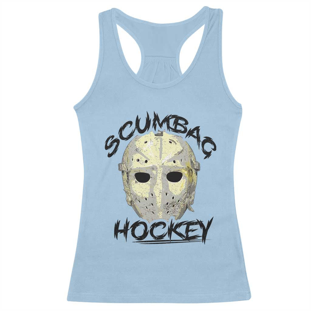 Scumbag Hockey Goalie Mask Vintage Graphic Racerback Tank Top TS02 Light Blue Print Your Wear