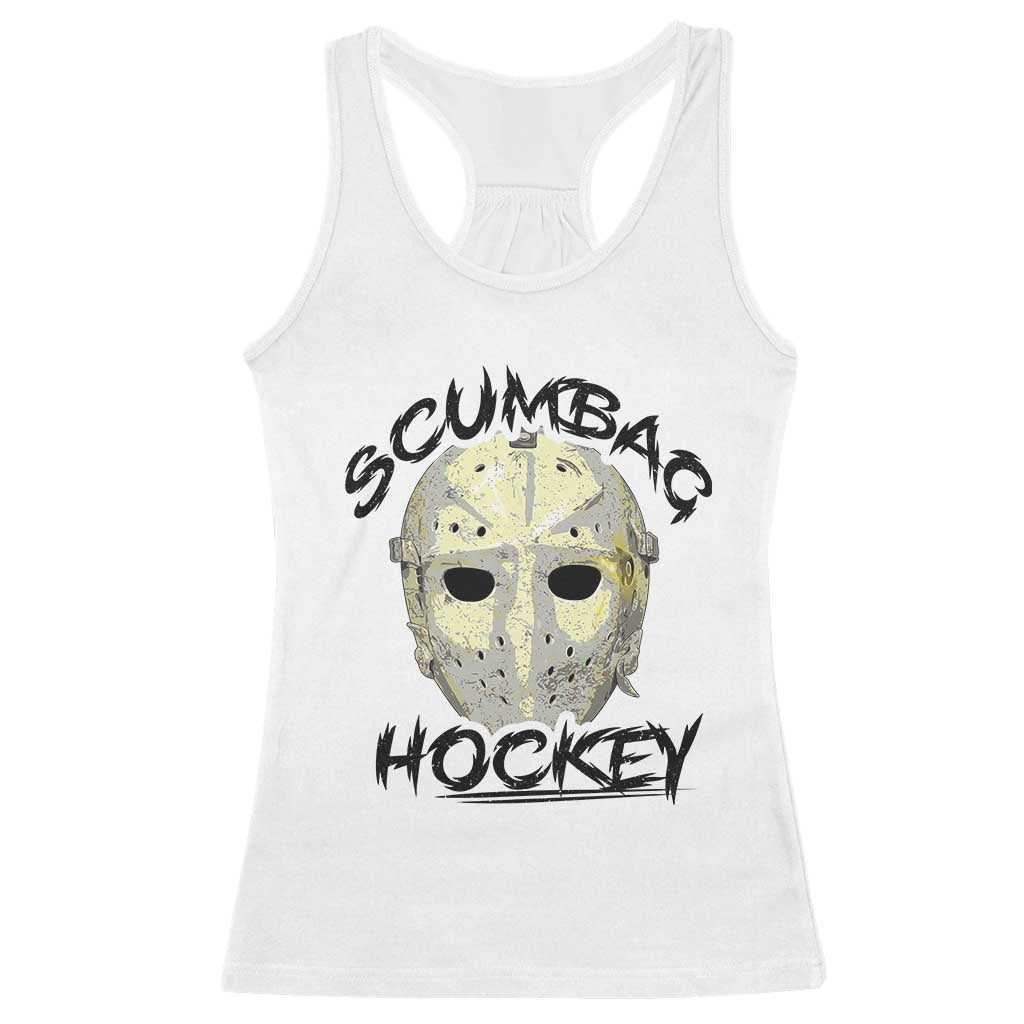 Scumbag Hockey Goalie Mask Vintage Graphic Racerback Tank Top TS02 White Print Your Wear