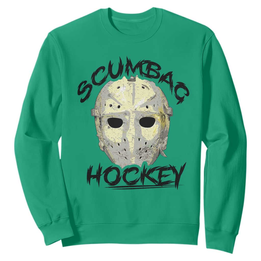 Scumbag Hockey Goalie Mask Vintage Graphic Sweatshirt TS02 Irish Green Print Your Wear