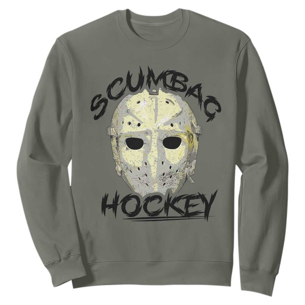 Scumbag Hockey Goalie Mask Vintage Graphic Sweatshirt TS02 Military Green Print Your Wear