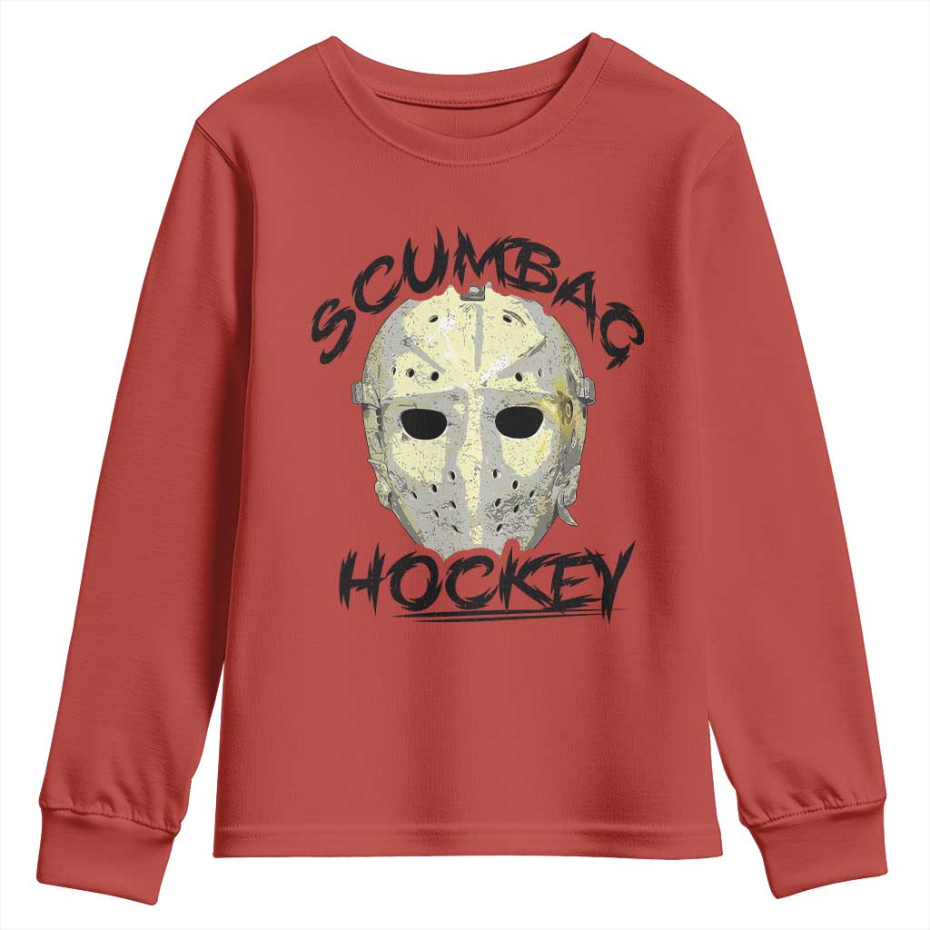 Scumbag Hockey Goalie Mask Vintage Graphic Youth Sweatshirt TS02 Red Print Your Wear