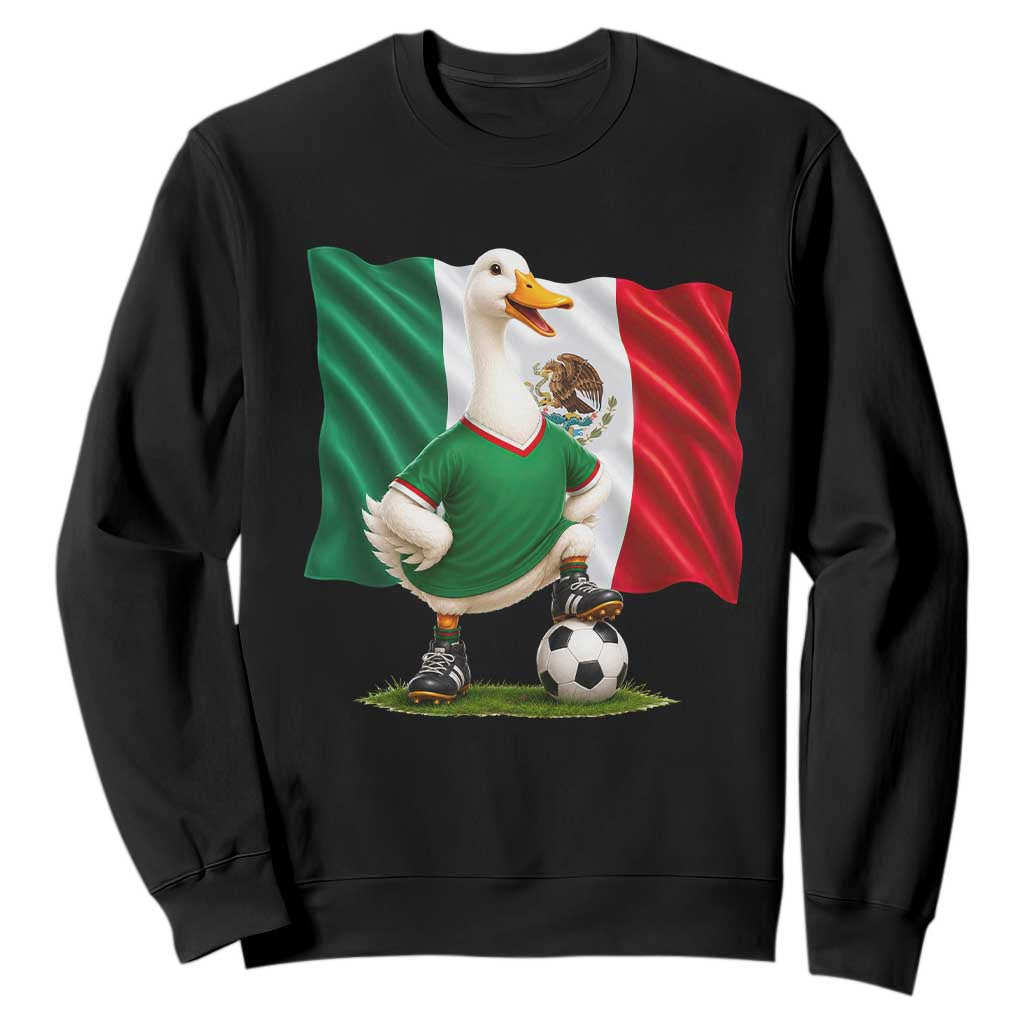 Merlin the Duck Mexico Flag Soccer Player Sweatshirt Mexican Pride Football Fans TS02 Black Print Your Wear