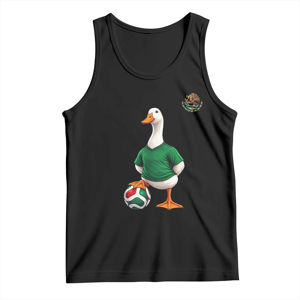 Merlin the Duck Soccer Player Mexico Fans Tank Top Mexican Sports Futbol Lovers Viral Animal in Green Jersey Graphic TS02 Black Print Your Wear