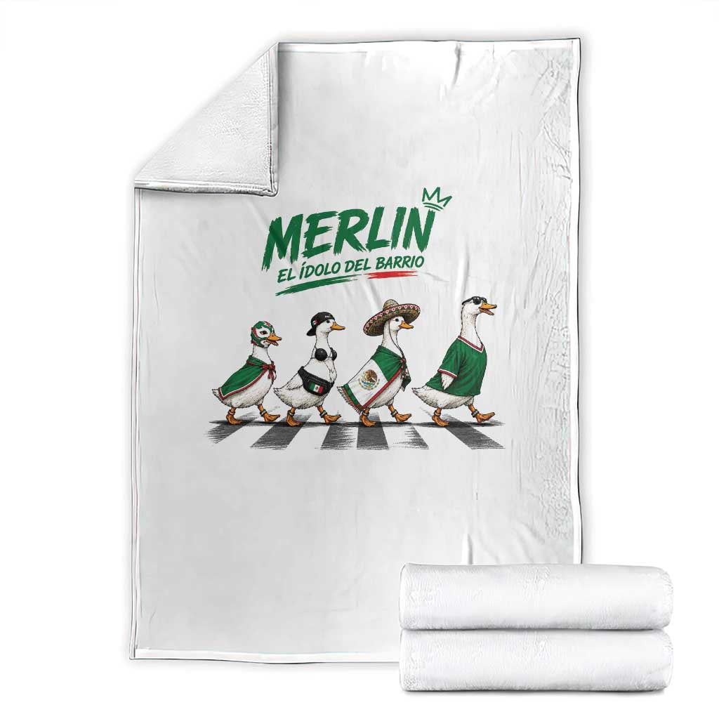 Merlin the Ducks Crosswalk Walk Parody Throw Blanket El Idolo Del Barrio Mexico Duck Soccer Football Fans TS02 White Print Your Wear