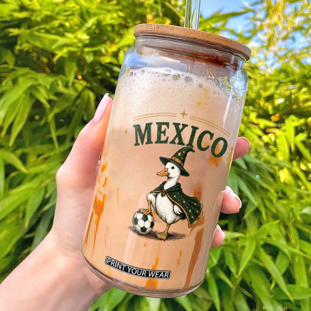 Vintage Mexico Soccer Wizard Duck Magical Fantasy Glass Can Retro Mexican Pride Football Fans TS02 White Print Your Wear