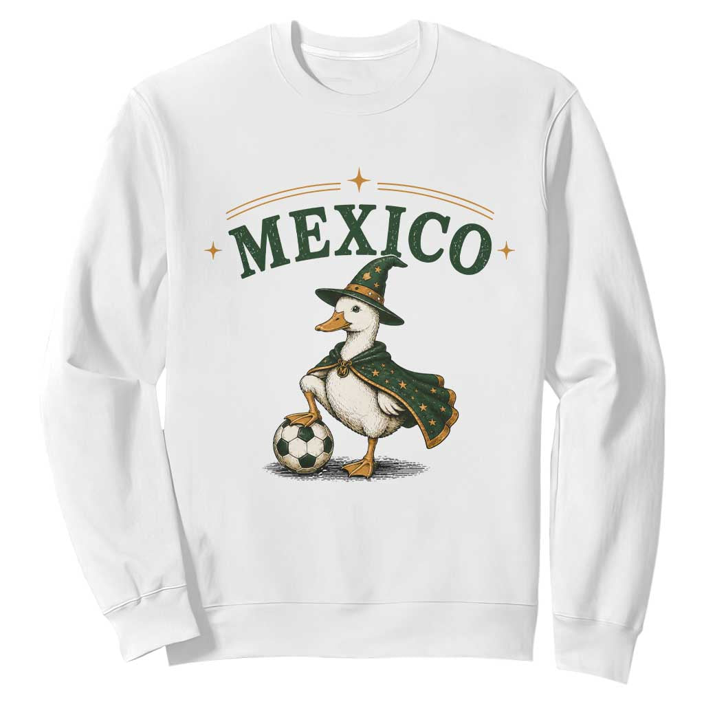 Vintage Mexico Soccer Wizard Duck Magical Fantasy Sweatshirt Retro Mexican Pride Football Fans TS02 White Print Your Wear