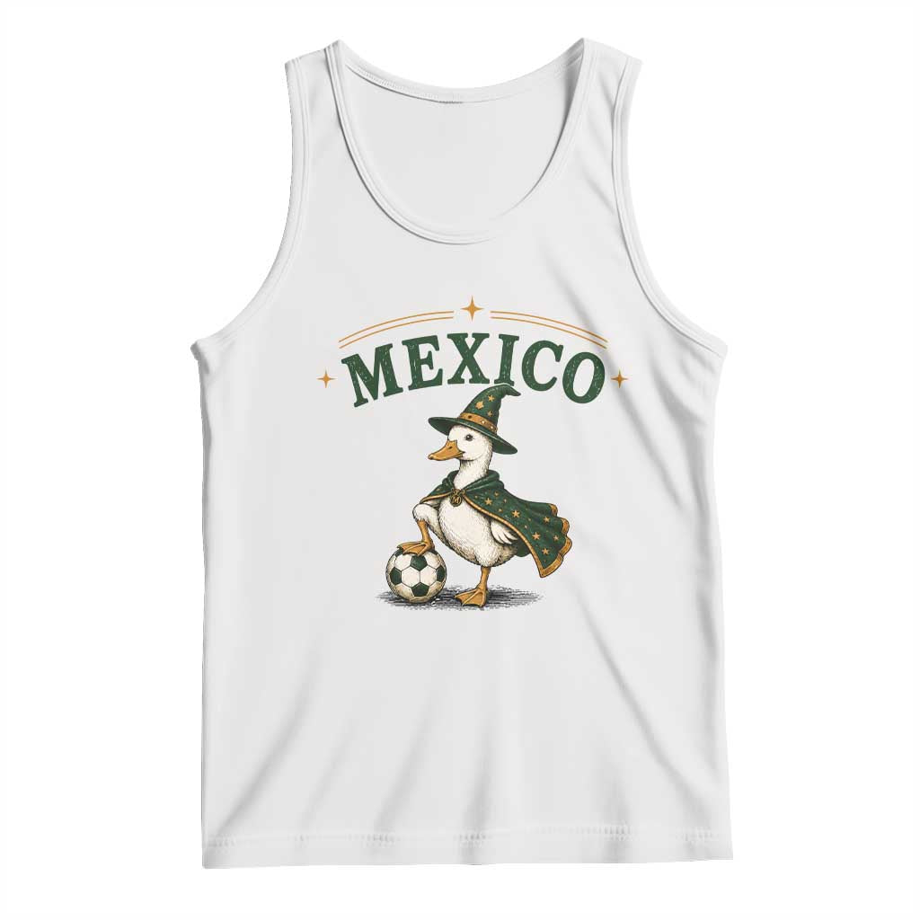 Vintage Mexico Soccer Wizard Duck Magical Fantasy Tank Top Retro Mexican Pride Football Fans TS02 White Print Your Wear