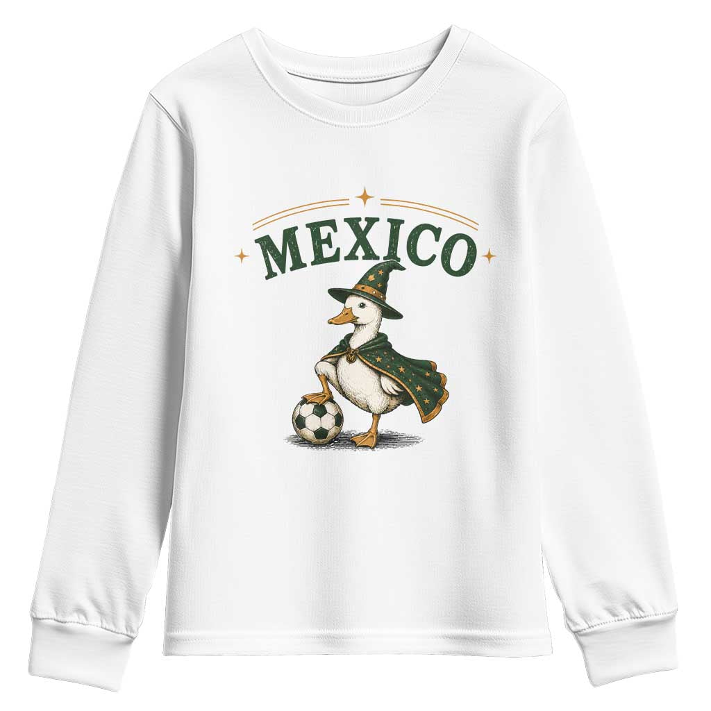 Vintage Mexico Soccer Wizard Duck Magical Fantasy Youth Sweatshirt Retro Mexican Pride Football Fans TS02 White Print Your Wear