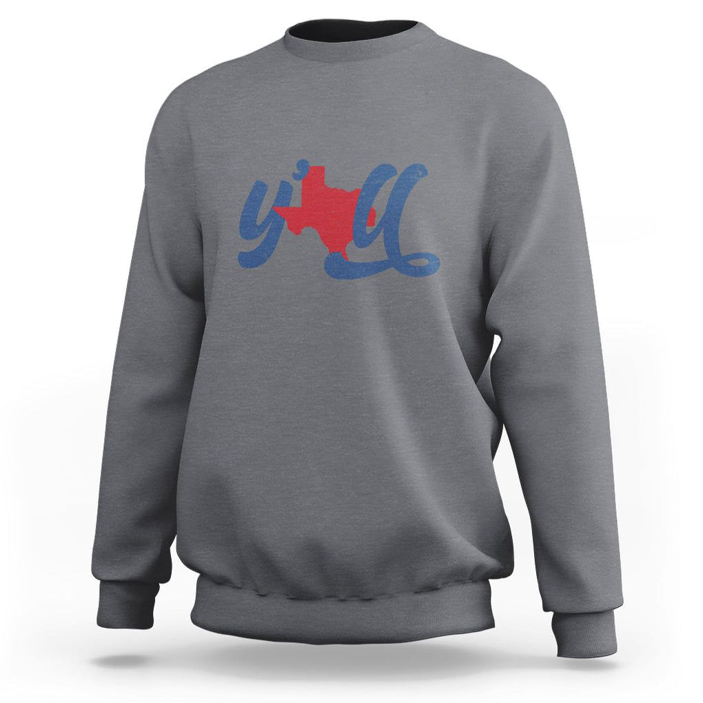 Texas Y'all Sweatshirt US Texan Pride TS02 Charcoal Printyourwear