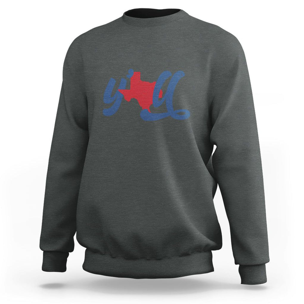 Texas Y'all Sweatshirt US Texan Pride TS02 Dark Heather Printyourwear