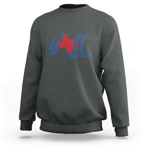 Texas Y'all Sweatshirt US Texan Pride TS02 Dark Heather Printyourwear