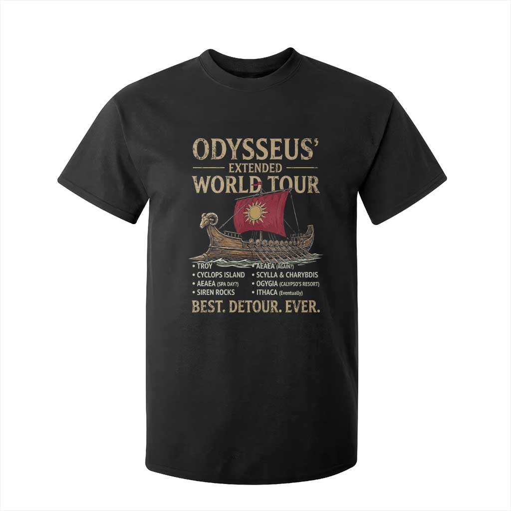 Odysseus Extended World Tour T Shirt For Kid Funny Greek Mythology Odyssey History Gift TS02 Black Print Your Wear