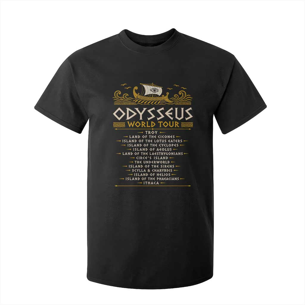 Odysseus World Tour Epic Journey T Shirt For Kid Funny Greek Mythology Odyssey History Gift TS02 Black Print Your Wear
