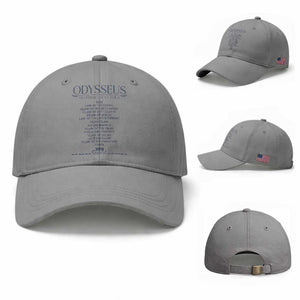 Odysseus Mediterranean Tour Baseball Cap Funny Greek Mythology Ancient History Graphic TS02 Baseball Cap Universal Fit Sport Gray Print Your Wear