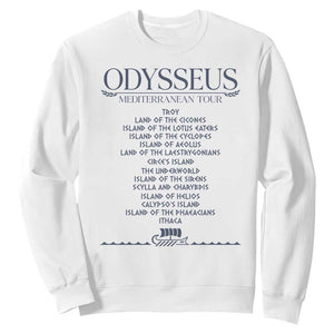 Odysseus Mediterranean Tour Sweatshirt Funny Greek Mythology Ancient History Graphic TS02 White Print Your Wear