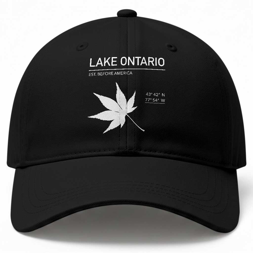Lake Ontario Est Before America Satire Baseball Cap Funny Lake Life Modern Minimalist Outdoor Travel Gift